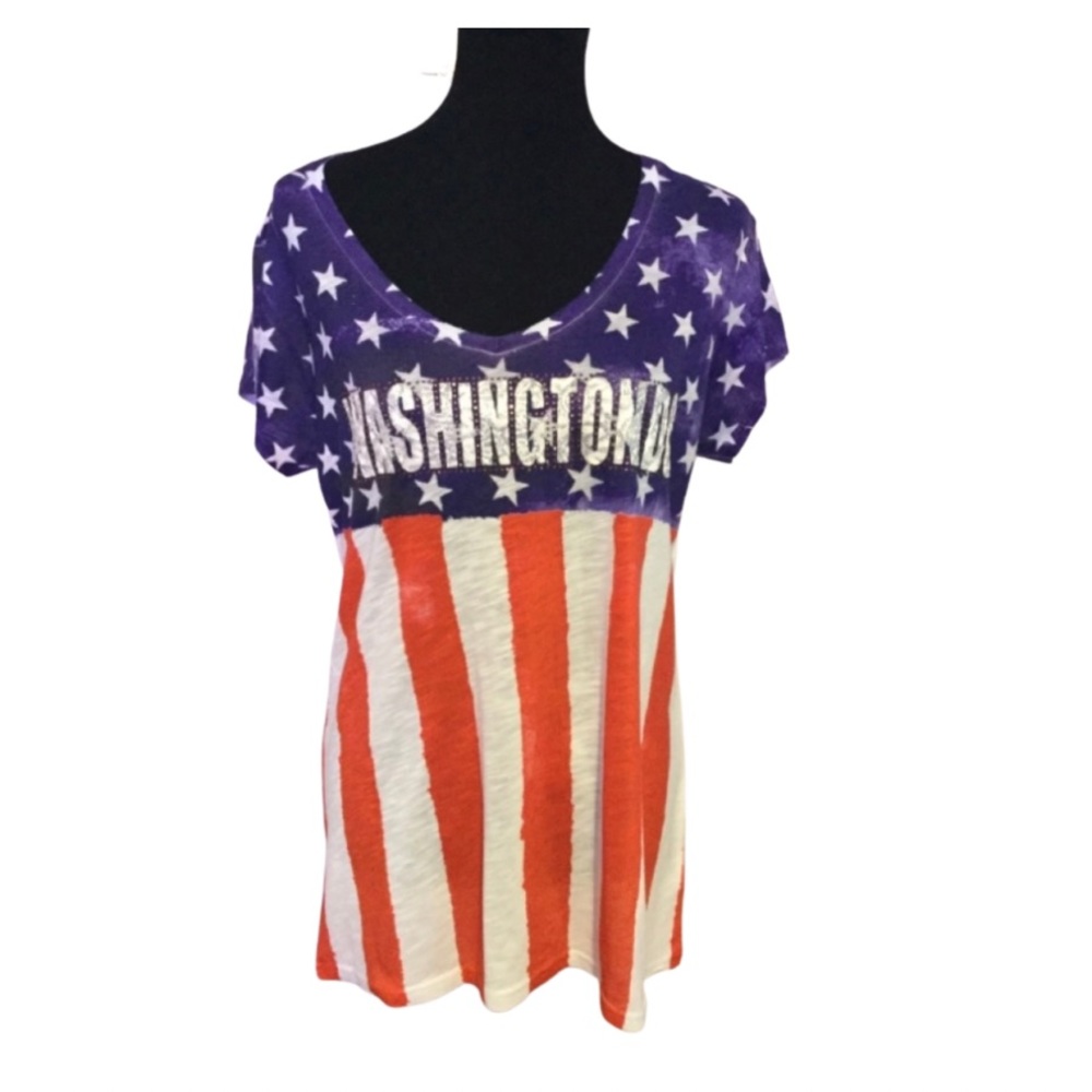 Red, White & Blue Washington DC T Shirt